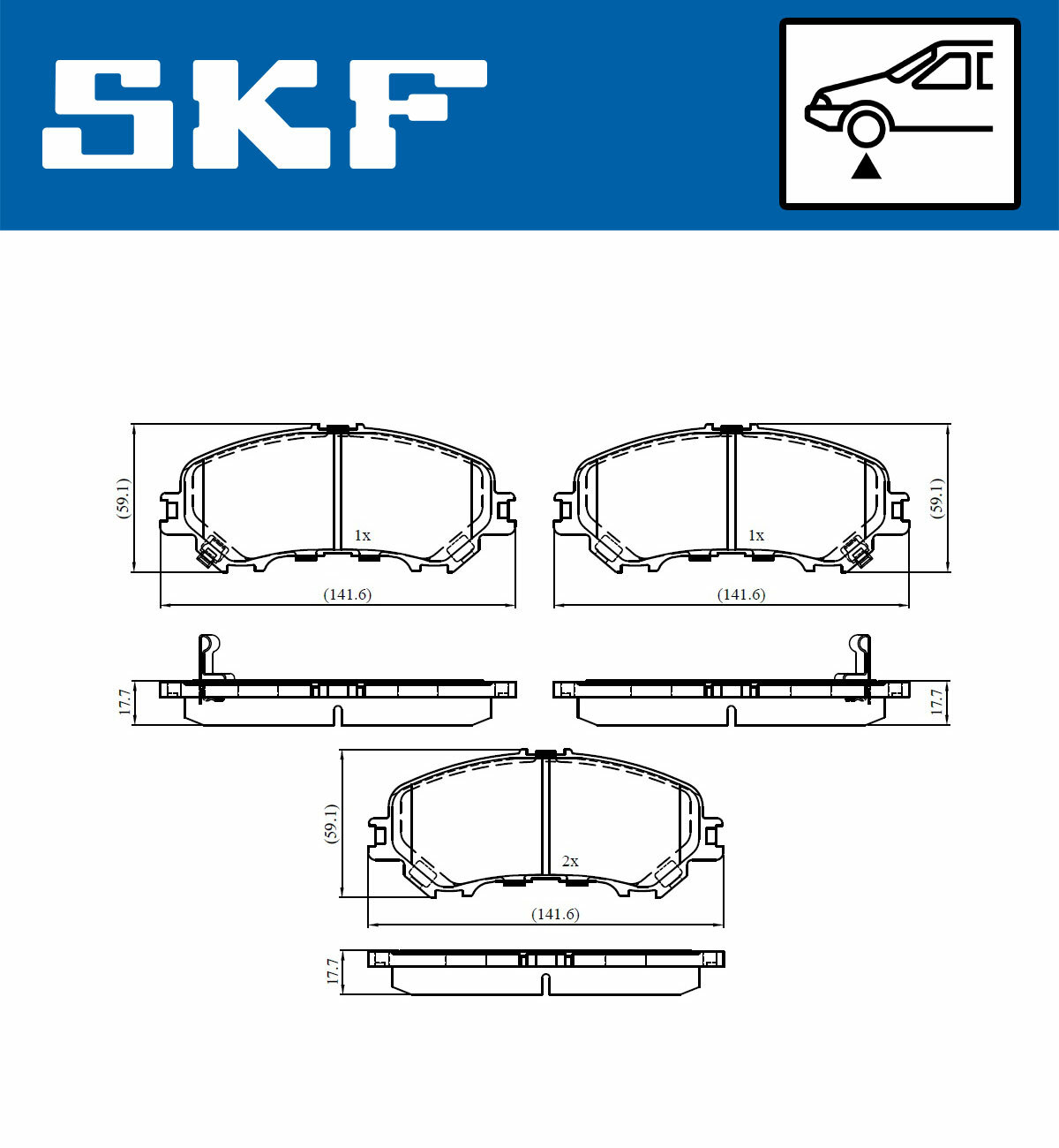 Sada brzdových platničiek kotúčovej brzdy SKF